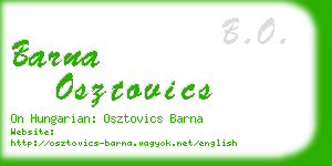 barna osztovics business card